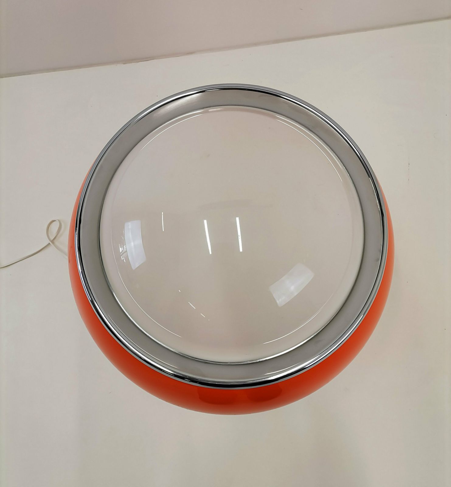 Rare Vintage Meblo Guzzini Clan Orange Floor Lamp / Space Age Italian Design / Made In Yugoslavia 70s 80s / Table Lamp photo vinterior