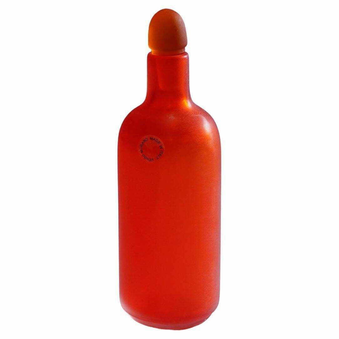 Paolo Venini Inciso Glass Bottle Manufactured By Venini 1990s