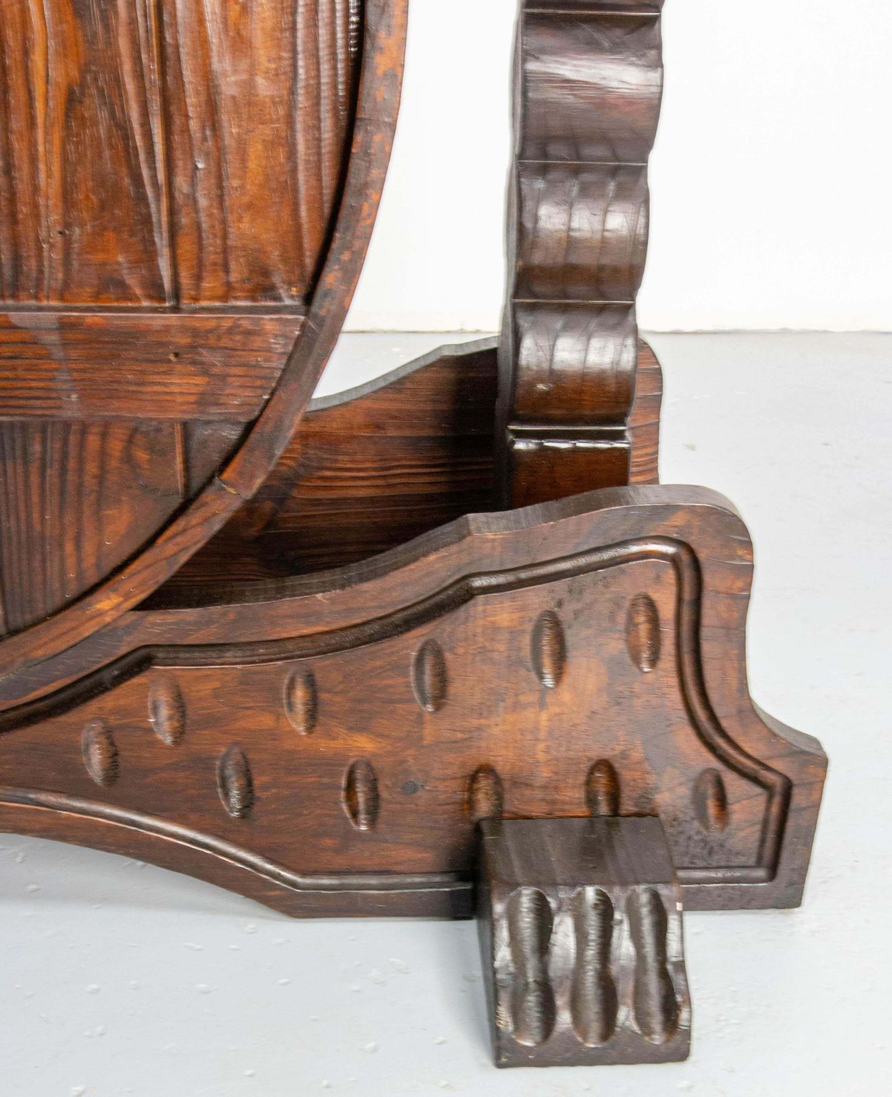 1800.0 Spanish Vintage Barrel Bar Cocktail Furniture Pine Tree Wrought Iron Mid Century photo