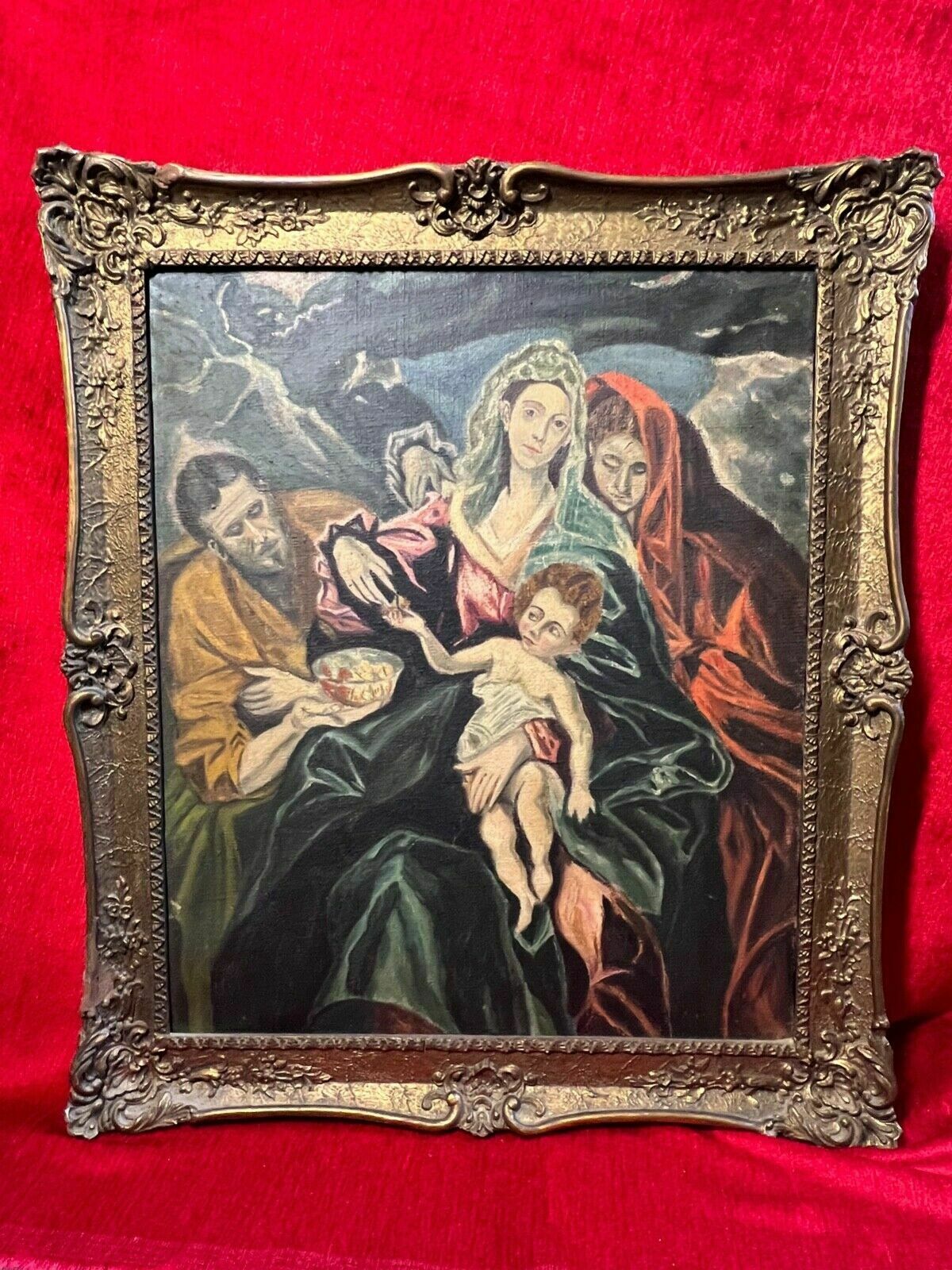 photo vinterior Spanish Fine Art 'The Holy Family With Mary Magdalen' After El Greco