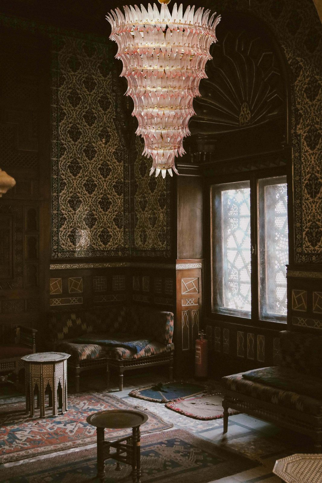 Giant Royal Pink Palmette Chandelier, Murano photo buy
