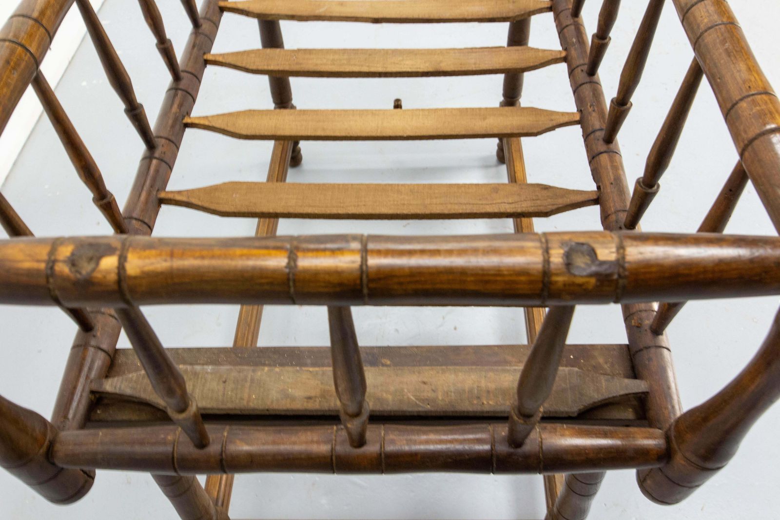 photo buy 19th Century Toy Chest Or Coffer Carved Chestnut Ancient Baby Cradle, French
