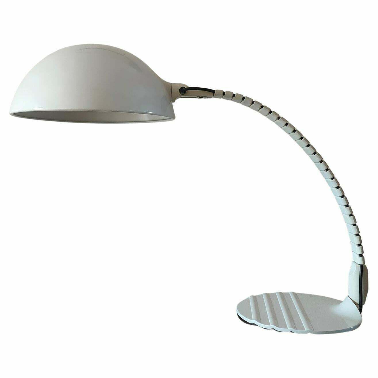 Flex Or 660 Table Lamp In White Metal And Resin By Martinelli Luce 1970s Italy