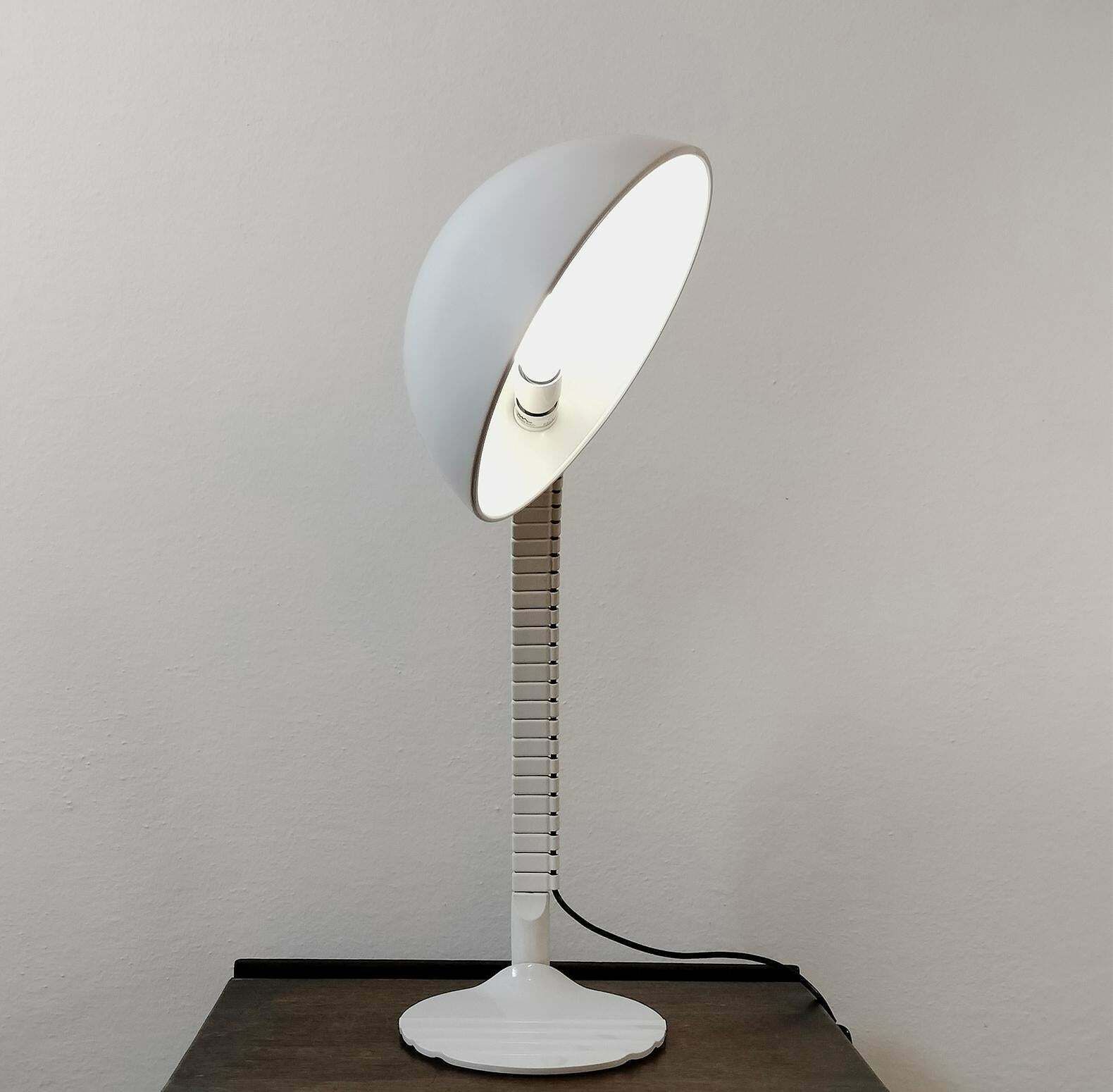 Flex Or 660 Table Lamp In White Metal And Resin By Martinelli Luce 1970s Italy photo 1298.0