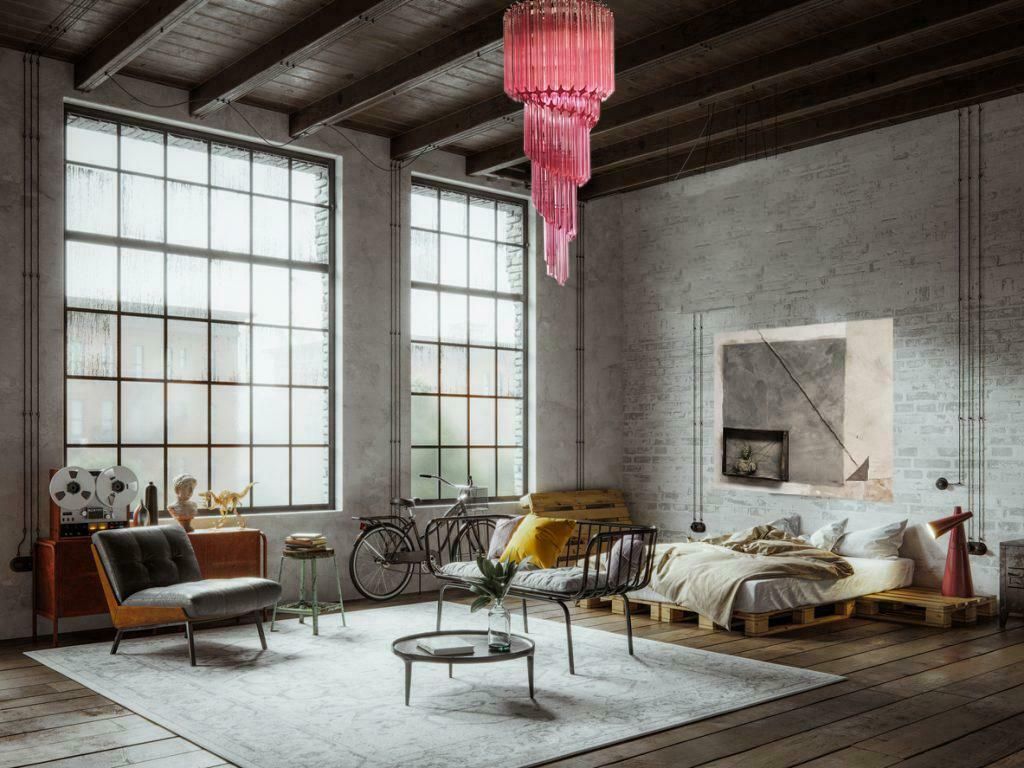 Murano Chandeliers Crystal Pink Prism, Murano photo vinterior