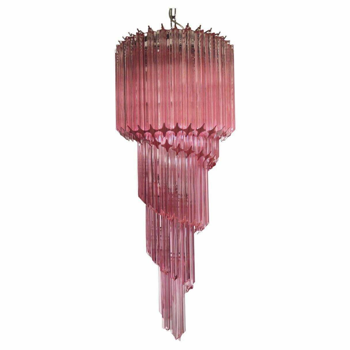 photo furniture Murano Chandeliers Crystal Pink Prism, Murano