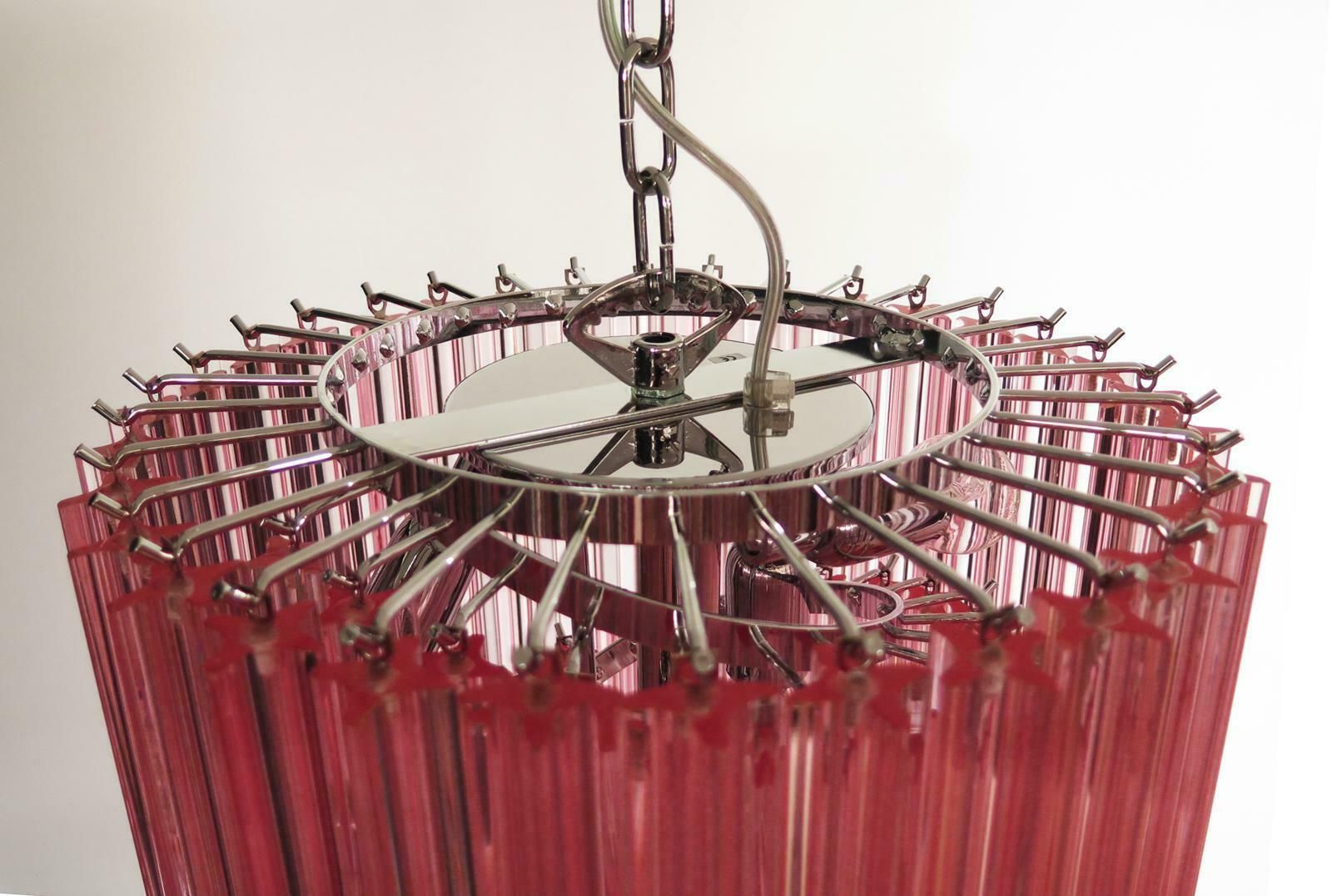 photo for sale Murano Chandeliers Crystal Pink Prism, Murano