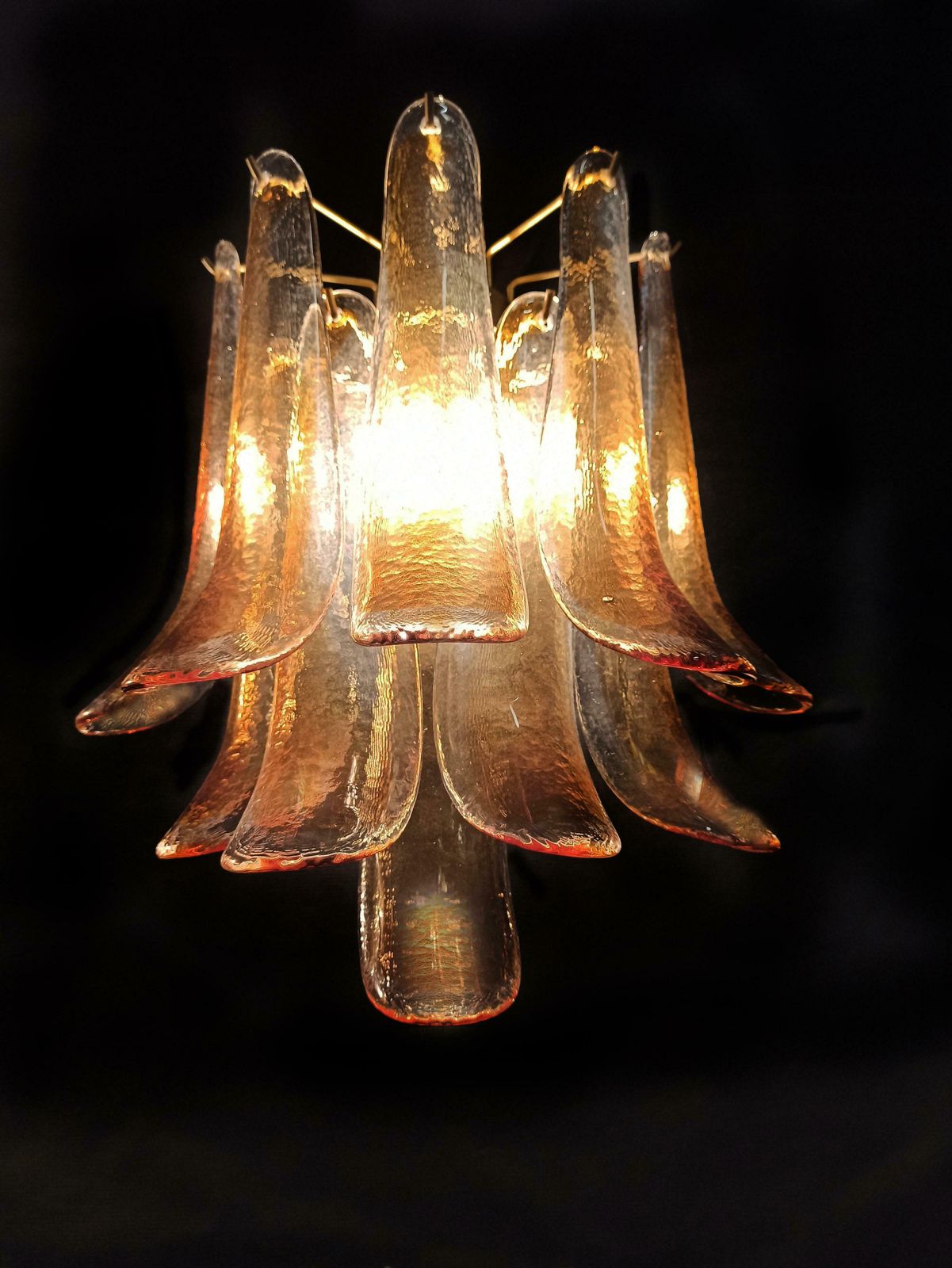 Midcentury Four Of Italian Amber Murano Sconces photo Lighting