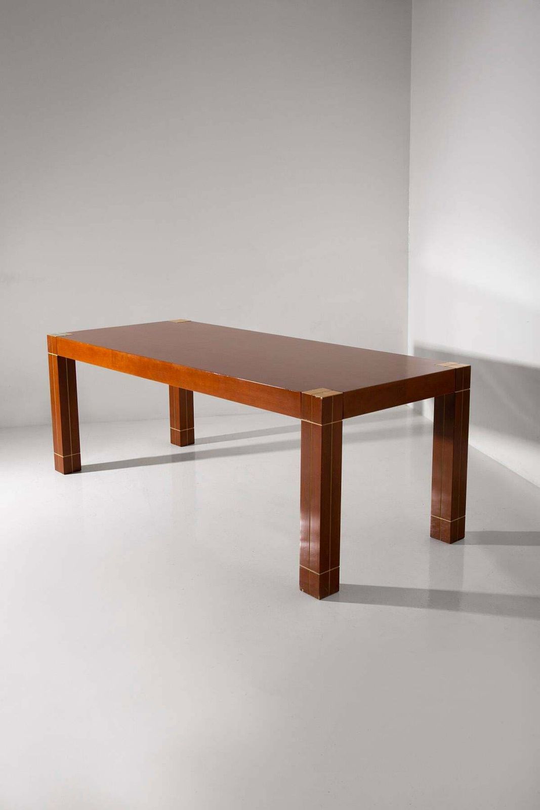 Italian Table With Brass Edges In The Renato Polidori Style photo for sale