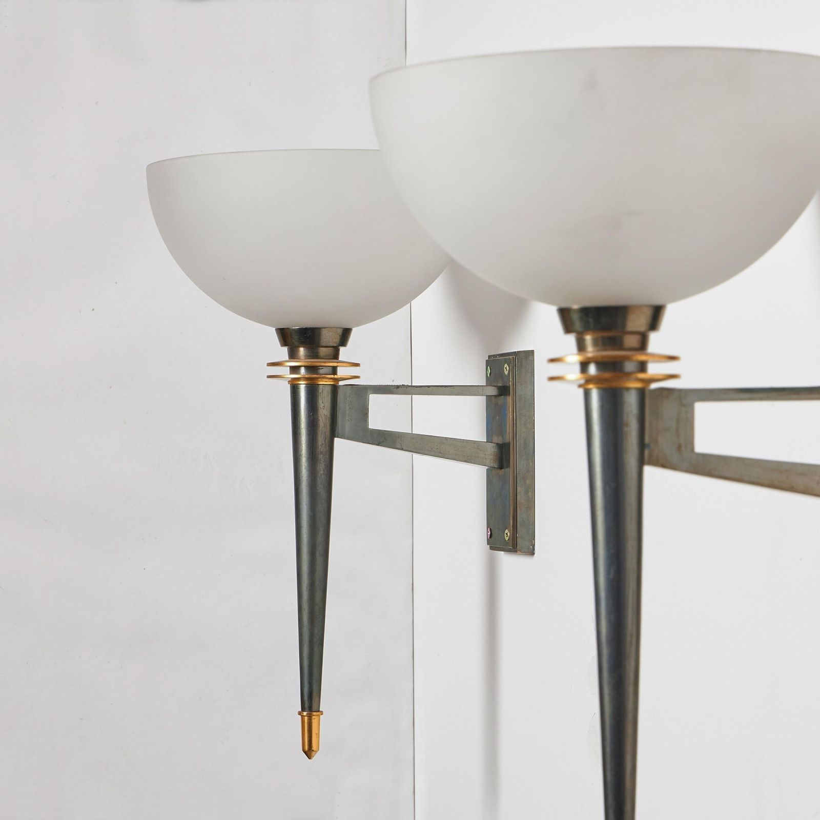 An Important Pair Of French Wall Appliques / Lights Attributed To André Leon Arbus & Gilbert Poillerat photo furniture
