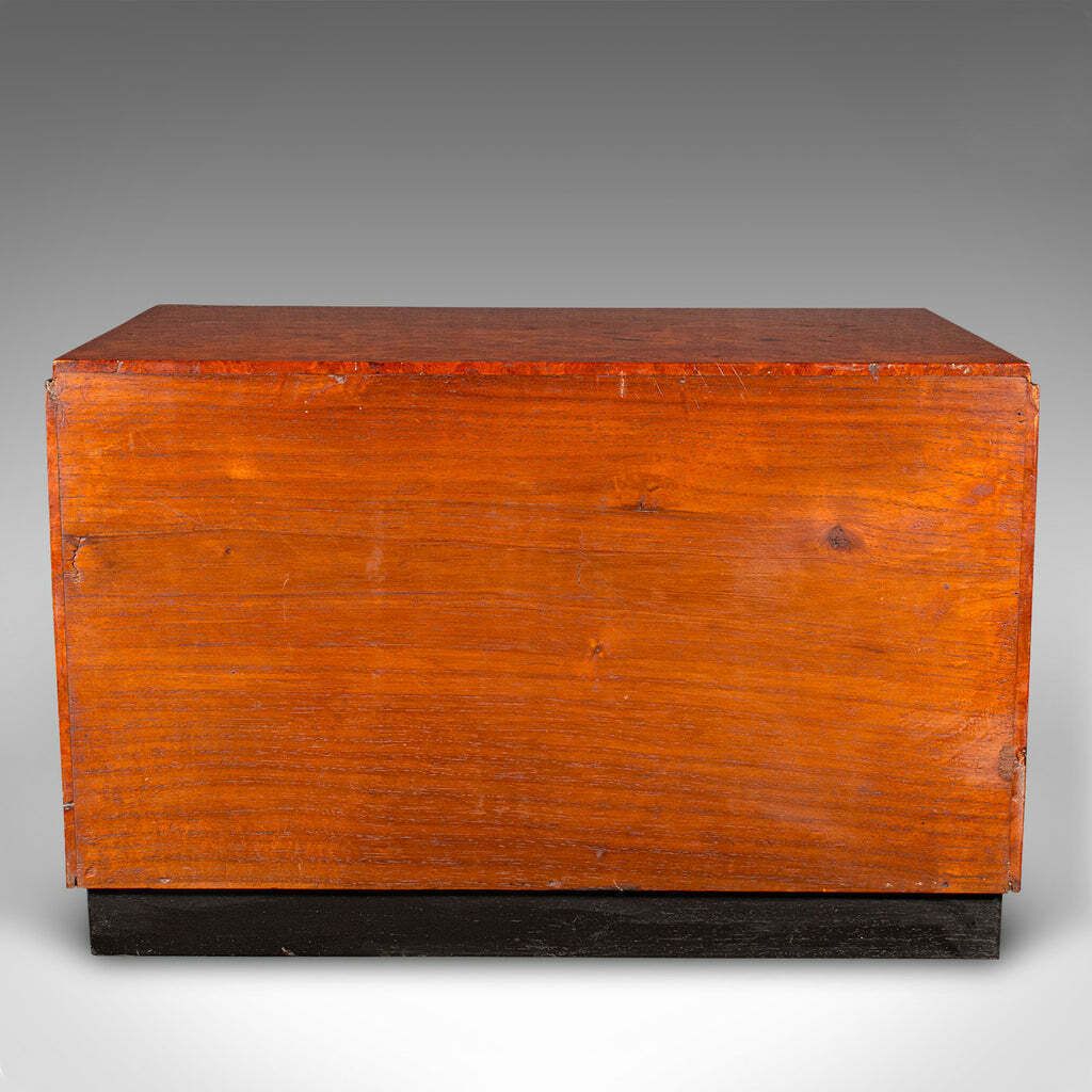 Vintage Specimen Collector's Chest Of Drawers, French, Walnut Desk Box, Art Deco photo vinterior