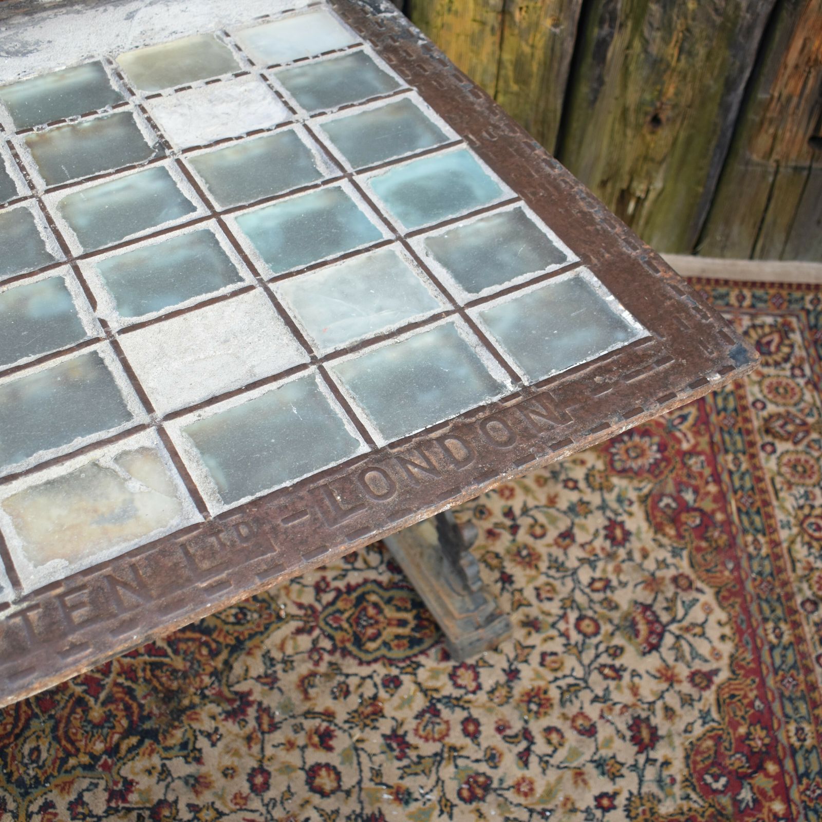 Antique Victorian Young & Marten Salvaged Pavement Light Well Cast Iron Table photo 695.0