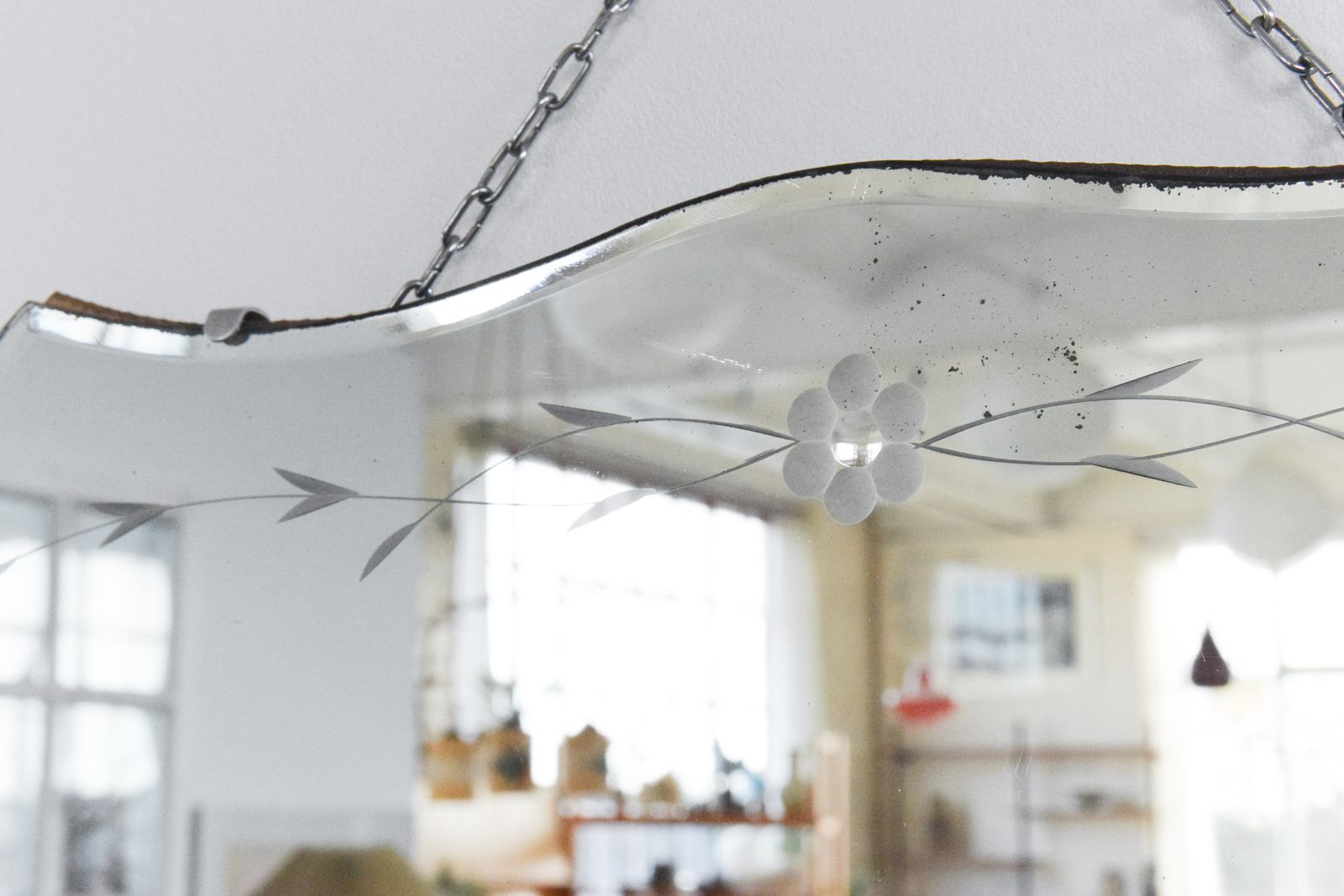 Vintage Frameless Cut Glass Bevelled Wall Mirror photo 150.0