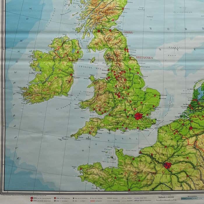 Great Britain Scandinavia Northern France Netherland Germany Mural Map photo for sale