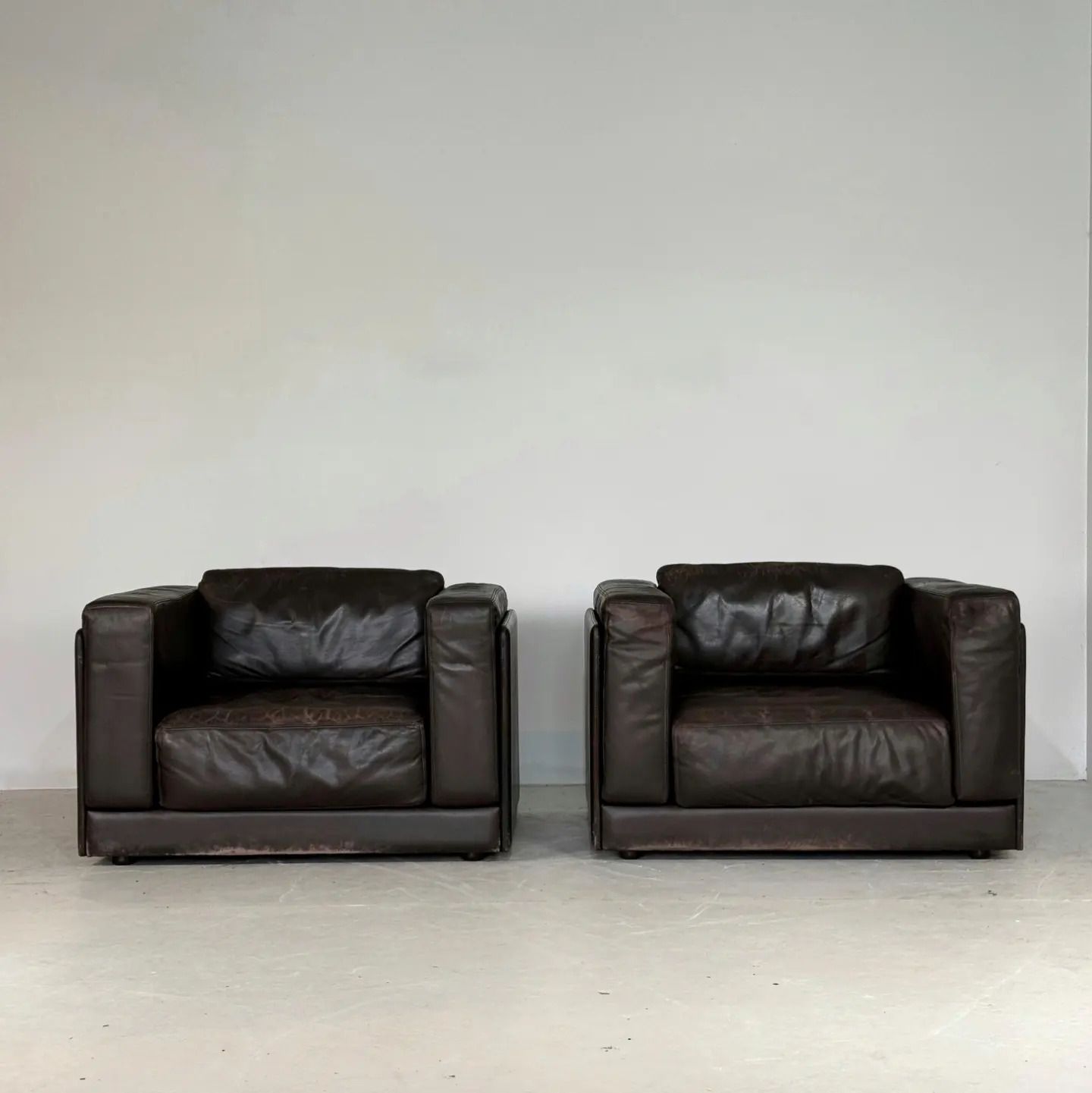 Brown Leather Durlet Pair Of Armchairs, Belgium photo furniture