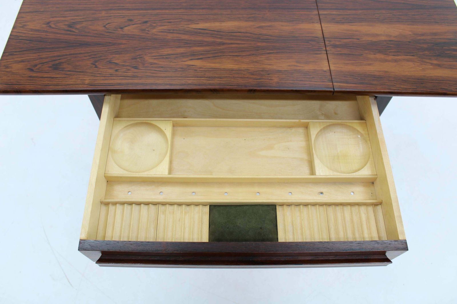 1960s Johannes Andersen Palisander Folding Sewing Table By Silkeborg, Denmark photo vinterior