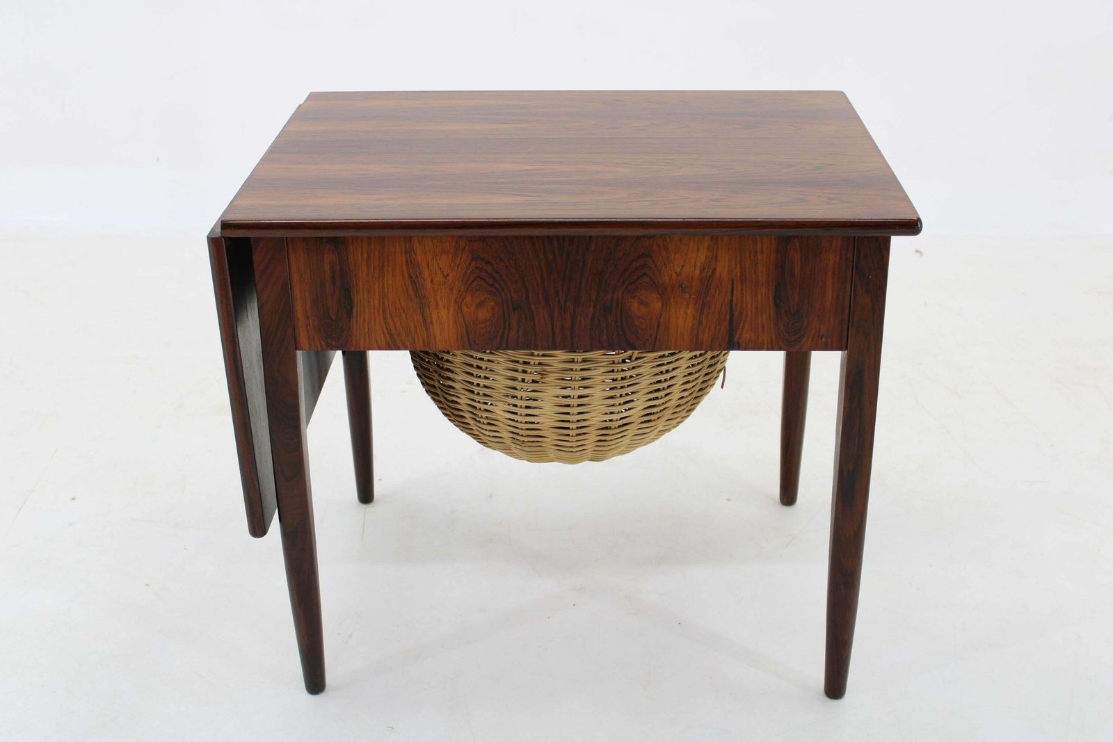 photo vinterior 1960s Johannes Andersen Palisander Folding Sewing Table By Silkeborg, Denmark