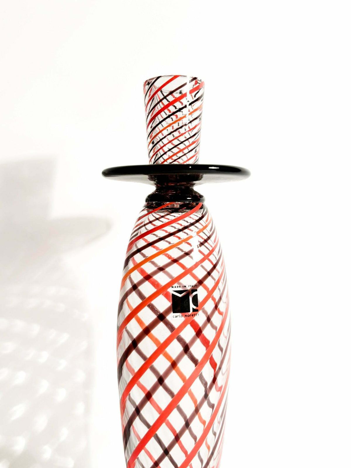 Spiral Murano Glass Candelabra By Carlo Moretti From 1999 photo for sale