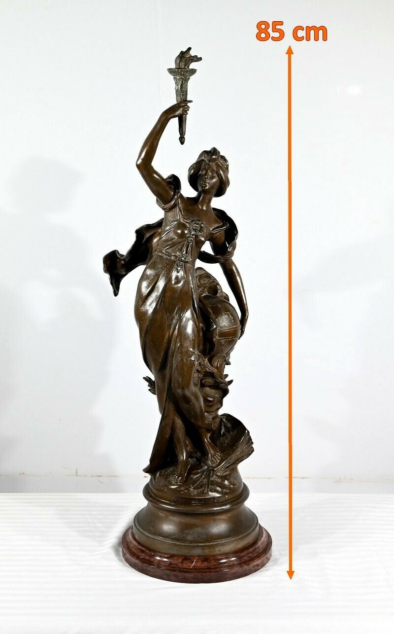 Sculpture “Science”, By A. Moreau – Late 19th Century photo furniture