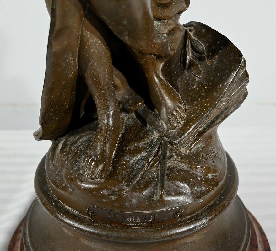 Sculpture “Science”, By A. Moreau – Late 19th Century photo vintage