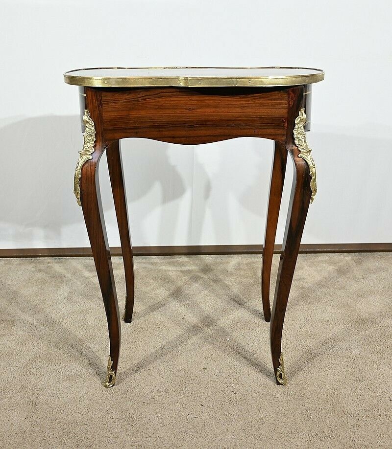 photo buy Small Marquetry Living Room Table, Louis XV Style, Napoleon III Period – Mid 19th Century