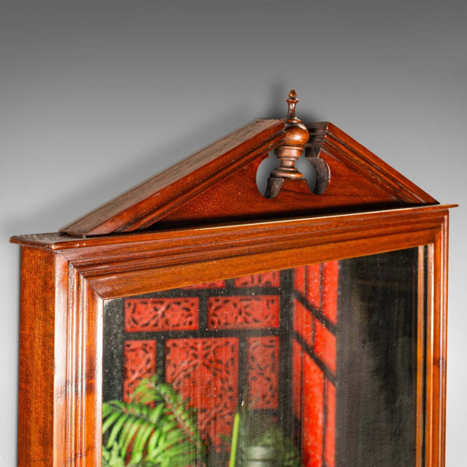 Antique Valet Mirror, Glove Box, English, Reception, Scarf Rail, Victorian, 1900 photo furniture