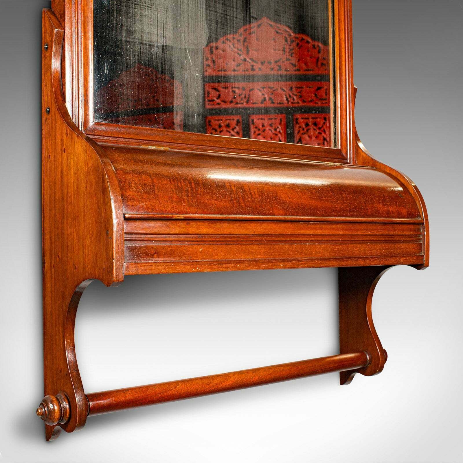 Antique Valet Mirror, Glove Box, English, Reception, Scarf Rail, Victorian, 1900 photo vinterior