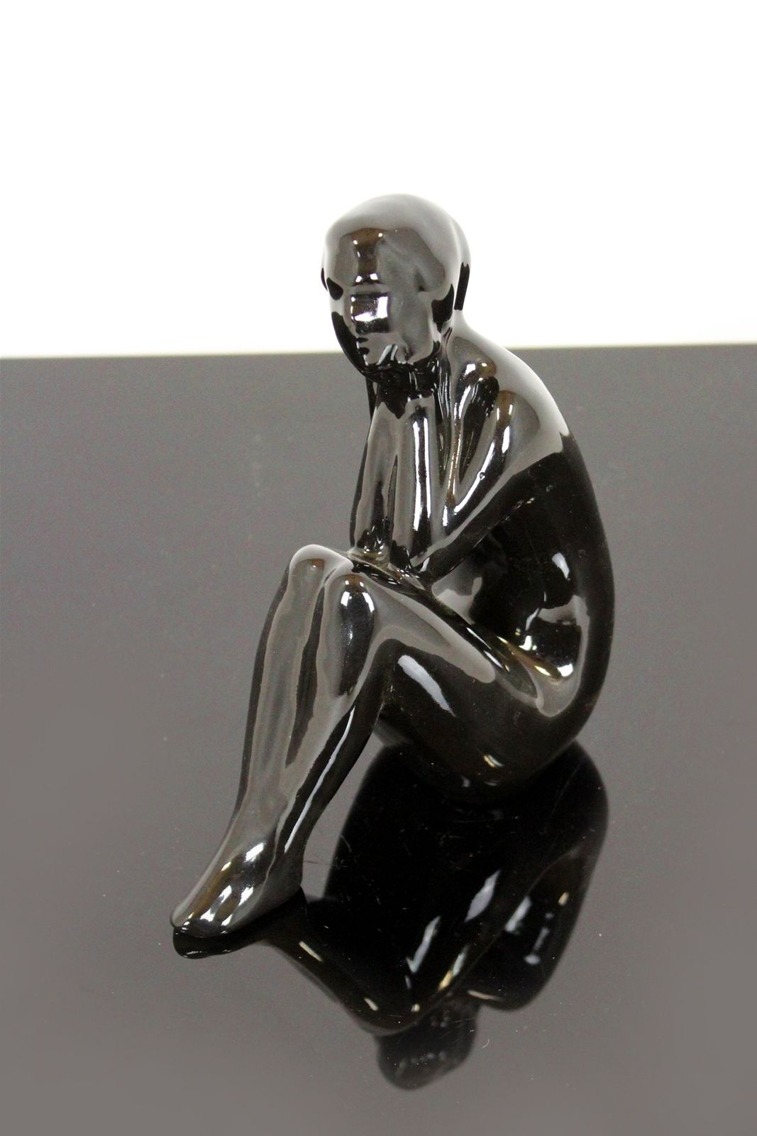 Figurine Of A Woman, Jihokera Bechyne Czechoslovakia, 1960s photo 160.0
