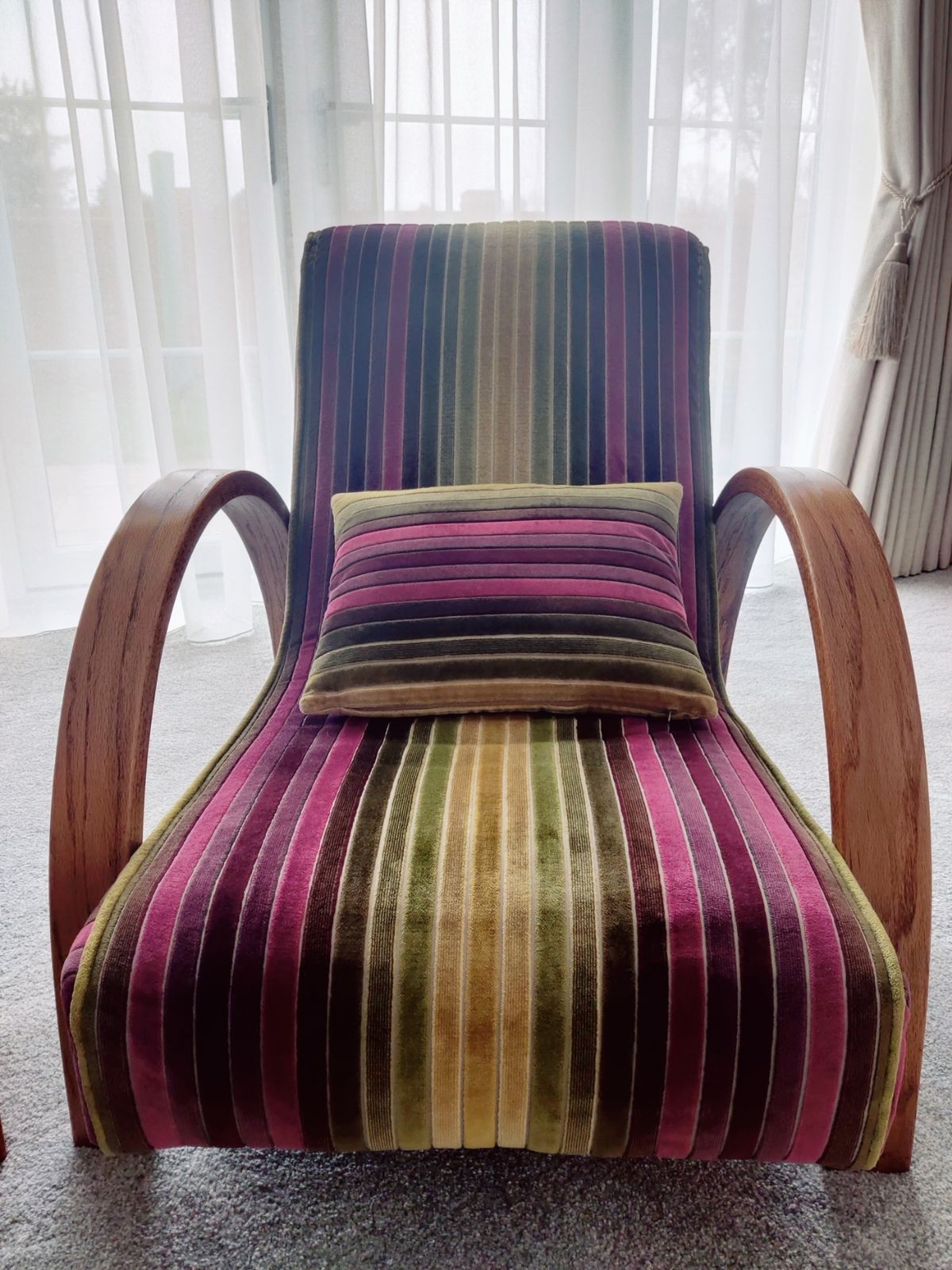 1930's Bentwood Armchairs Sanderson Vellute Strip Reconditioned