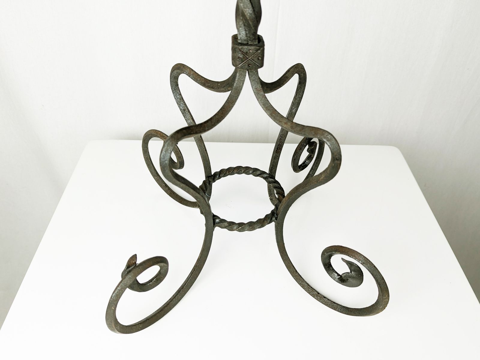 photo furniture Hand Crafted Wrought Iron Pedestal From The Early 1900s Attributed To Alessandro Mazzucotelli