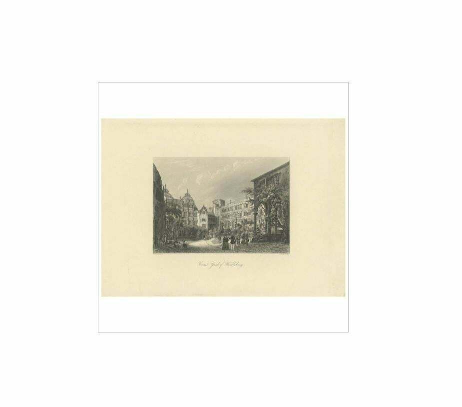 Antique Print Of Heidelberg 'Germany' By H. Bibby, Circa 1875 photo for sale