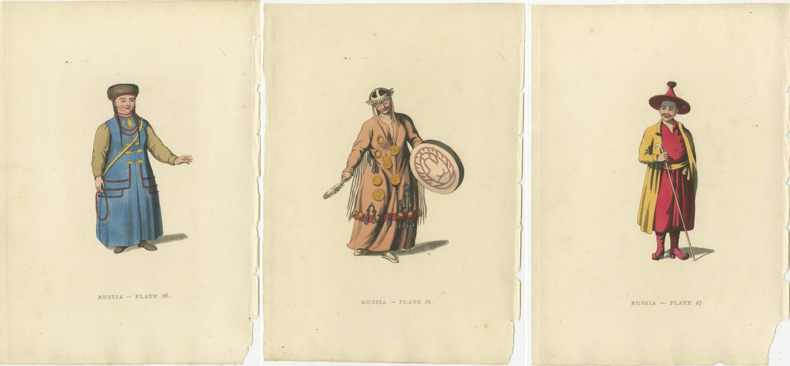 Traditional Mongolian Attire In Alexander's Russian Ethnographic Engraving, 1814 photo vinterior