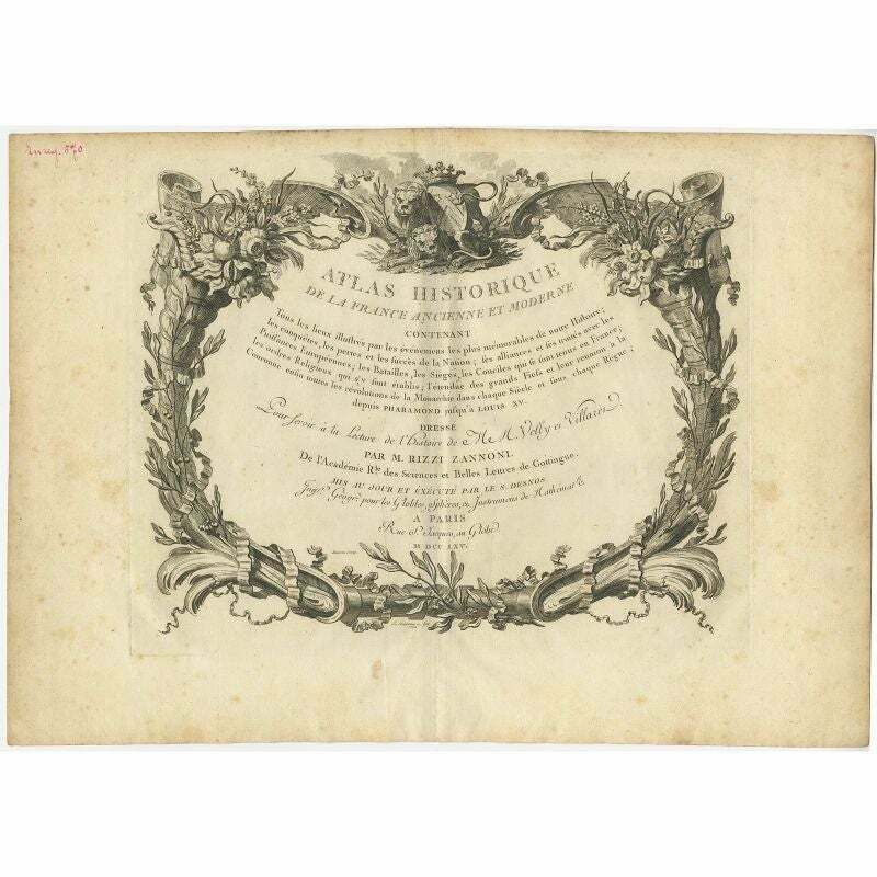 Frontispiece & Title Page Of The French Atlas Historique Et Moderne, 1765 photo furniture