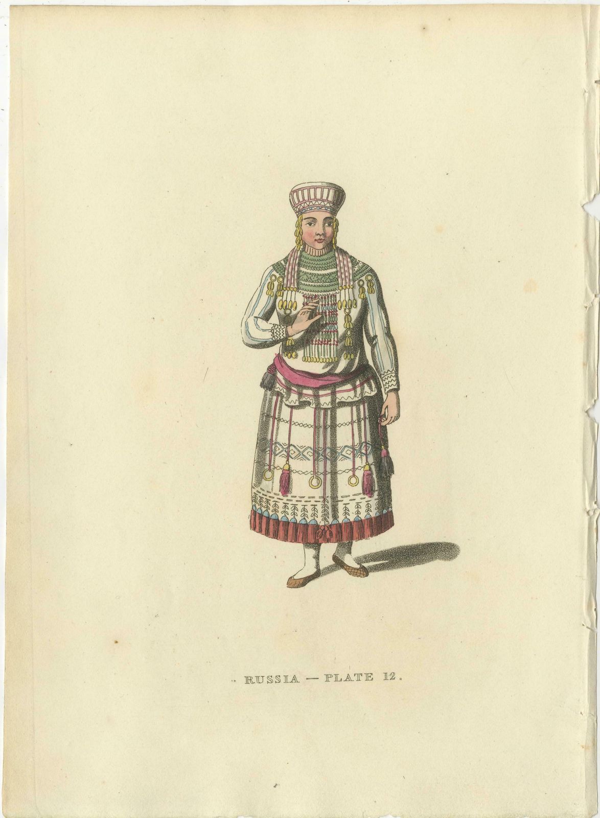 Ethnic Elegance: The Mordvin Attire Of 19th Century Russia Engraved, 1814 photo Art