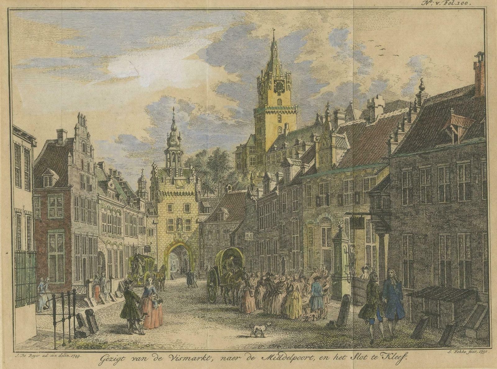 Antique Print Of The City Of Kleve Or Kleef In Germany, 1752 photo 98.0