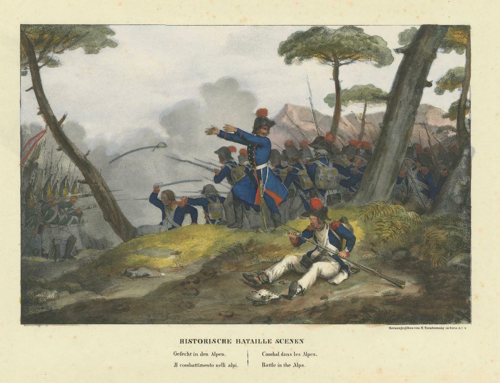 Original Antique Print Of Mountain Warfare: The 1834 Alpine Encounter, C.1834 photo buy