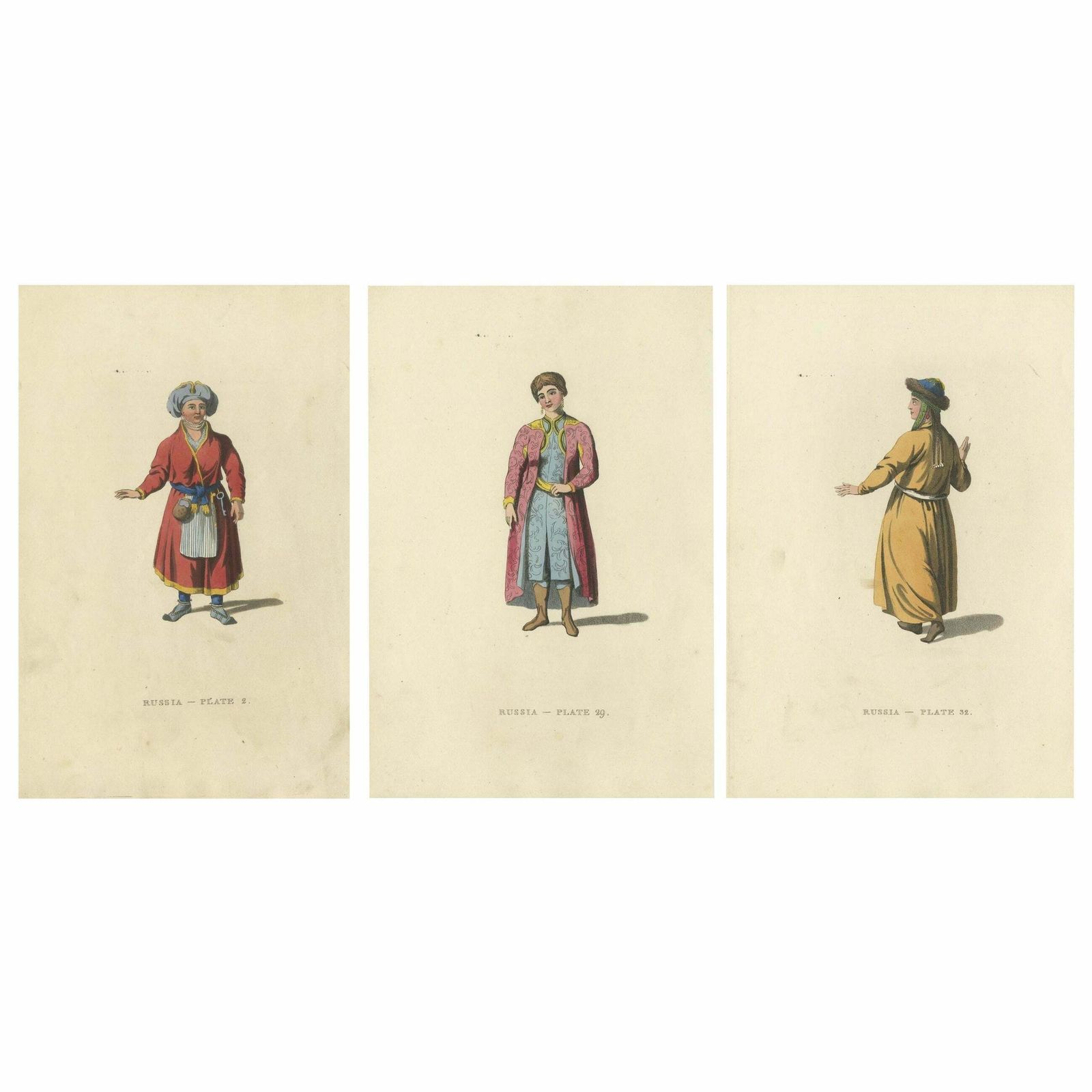 Cultural Tapestry: Traditional Female Attire Of 19th Century Russia, 1814