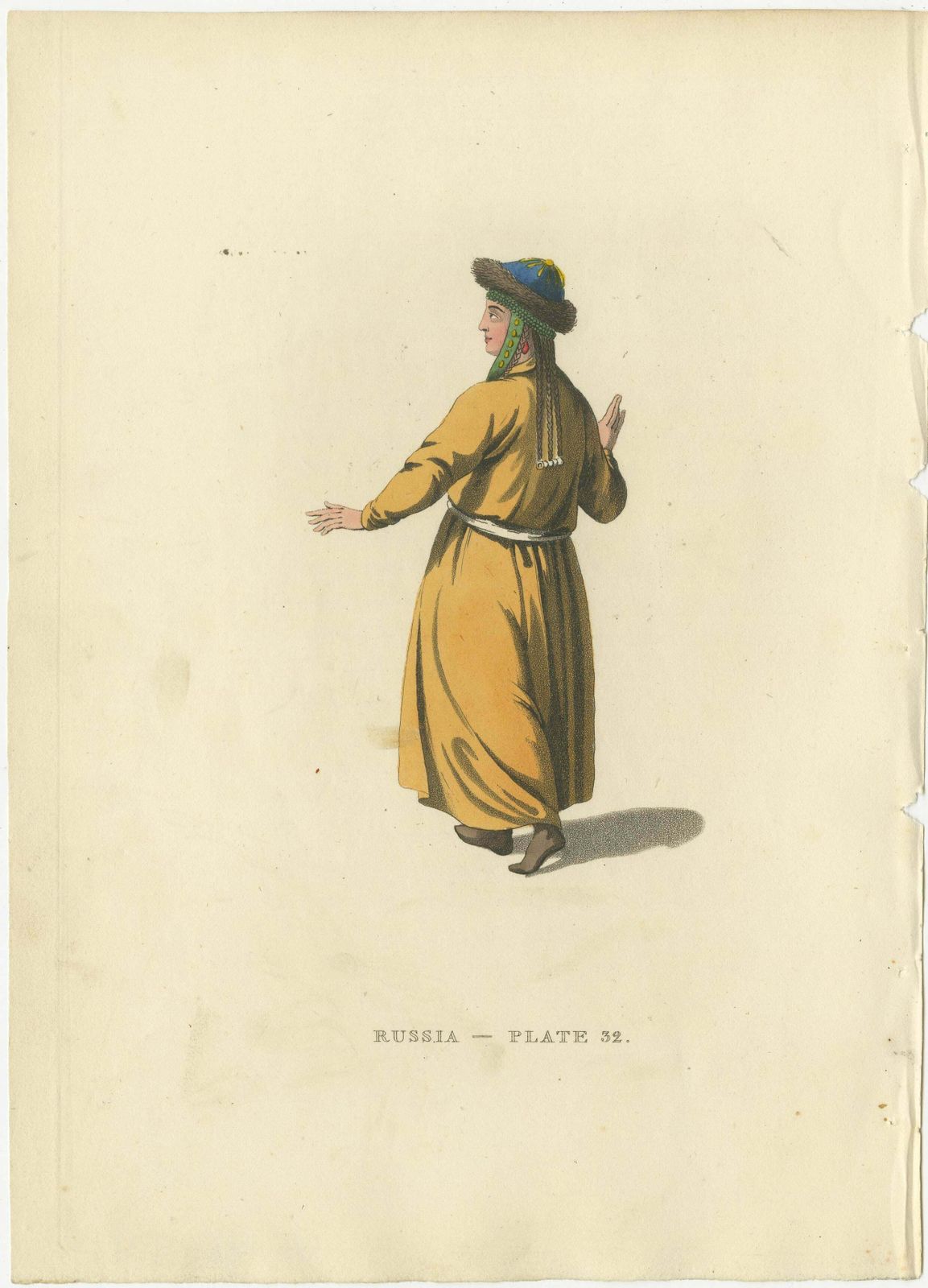 Cultural Tapestry: Traditional Female Attire Of 19th Century Russia, 1814 photo for sale