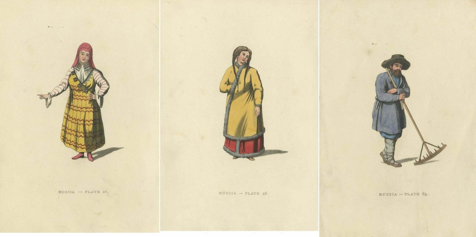 Traditional Attires Of Early 19th Century Russiain Engravings: A Visual Record photo 360.0