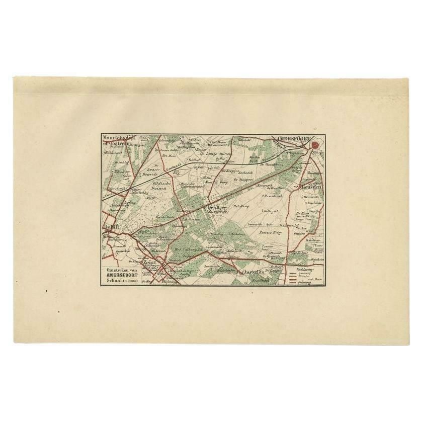 Antique Map Of The Region Of Amersfoort By Craandijk, 1884