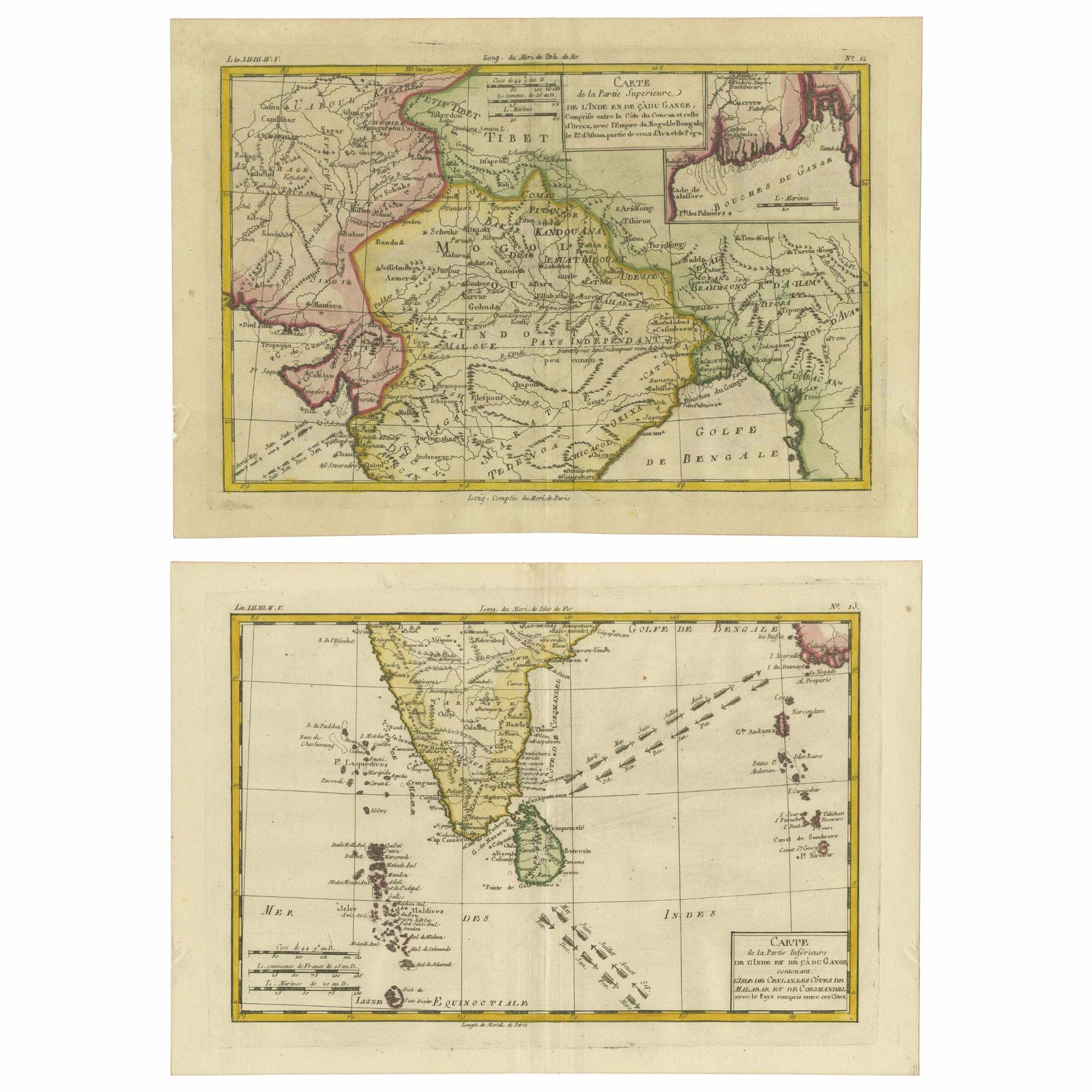 18th Century Cartographic Depiction Of Upper India And Ceylon, 1835