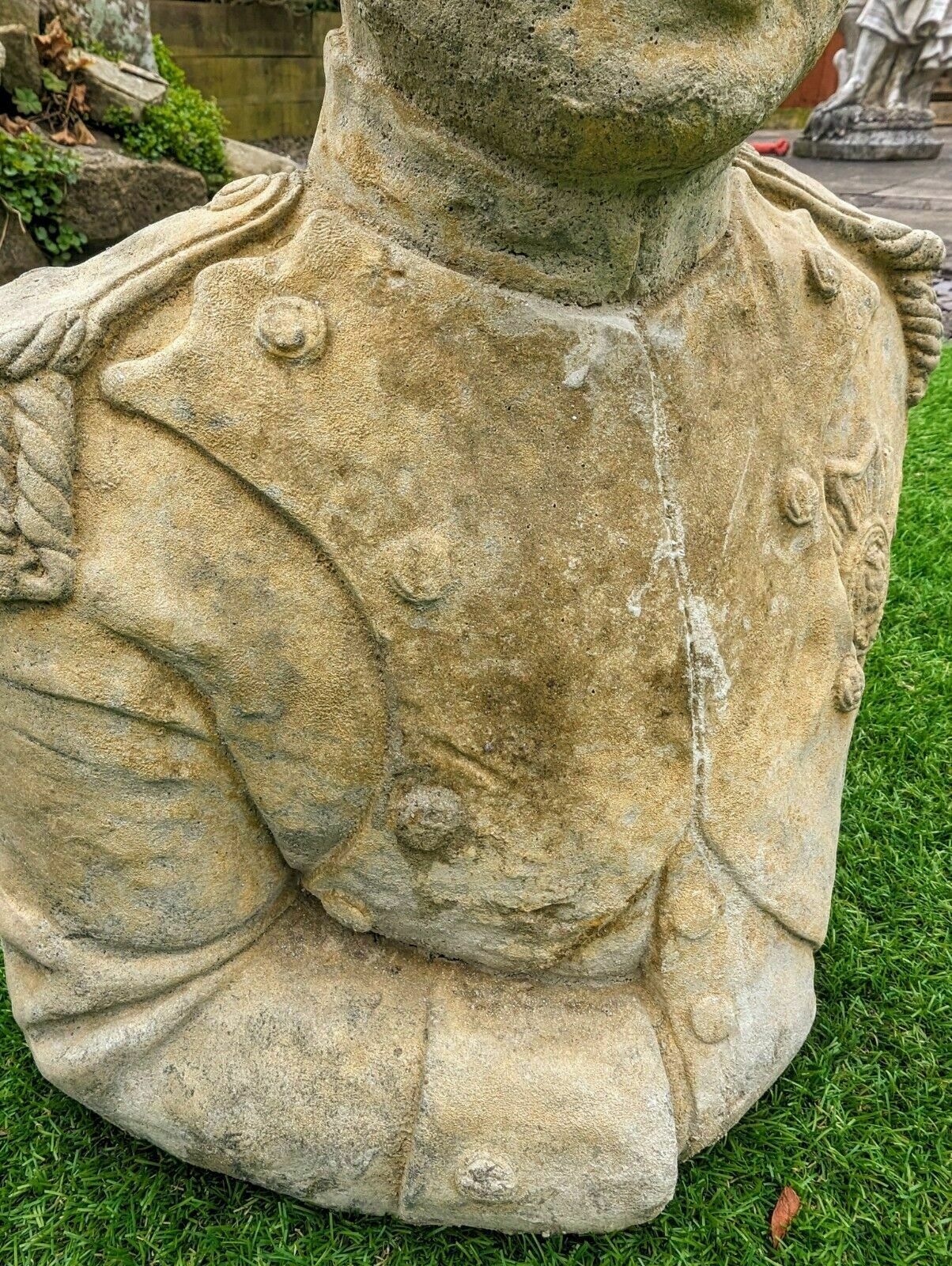 Vintage Napoleon Bonapartegarden Bust Ornemant English Stone 0200. photo vintage