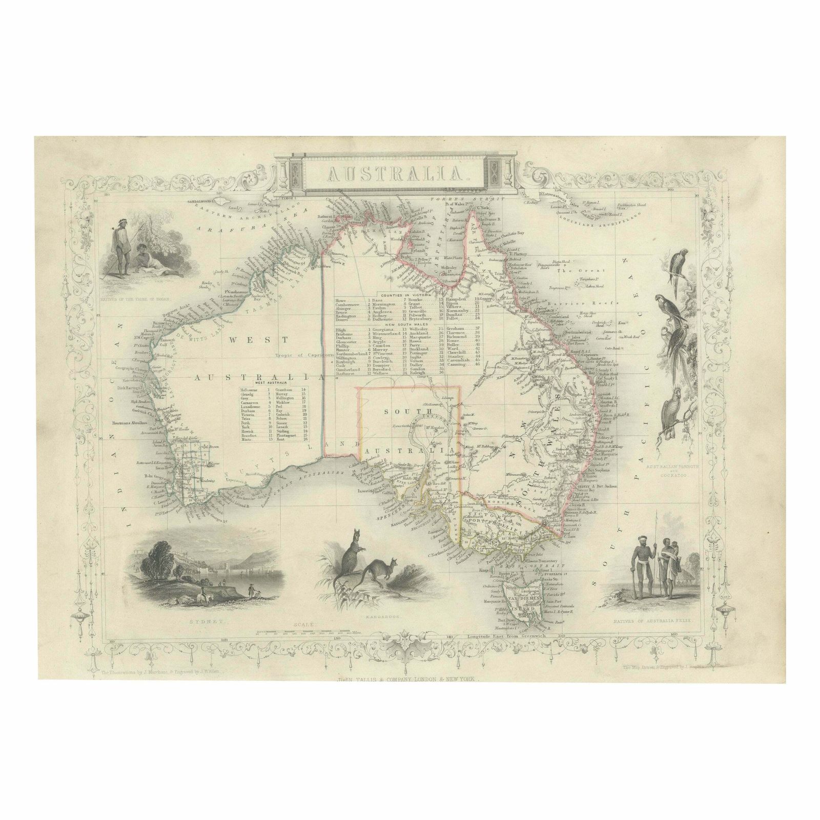 Gold Rush Era Masterpiece: The Tallis & Rapkin Rare Map Of Pre Queensland, 1851