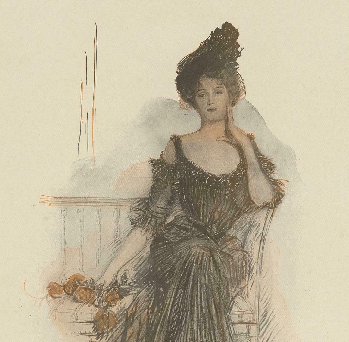 Antique Print 'American Beauties' Made After A. Sterner '1908' photo for sale