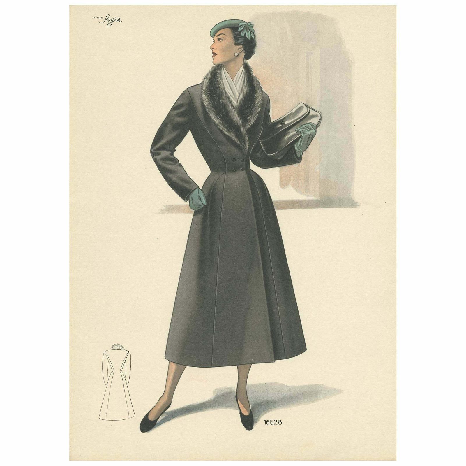 Vintage Fashion Print 'Pl. 16528' Published In Le Tailleur Moderne, 1954