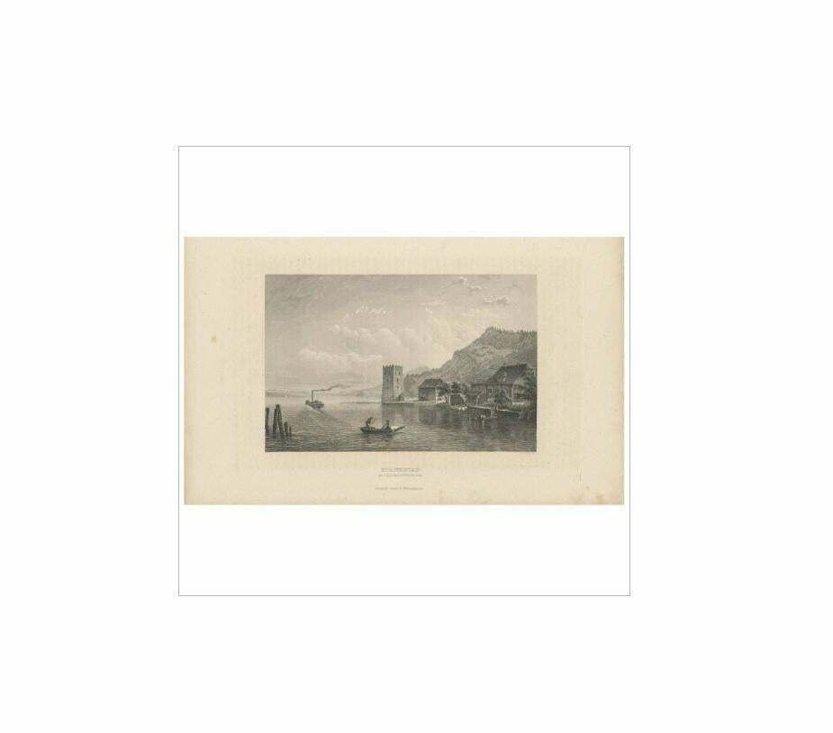 Antique Print Of Stansstad ‘Switzerland’ By A. Fesca, Circa 1860 photo furniture