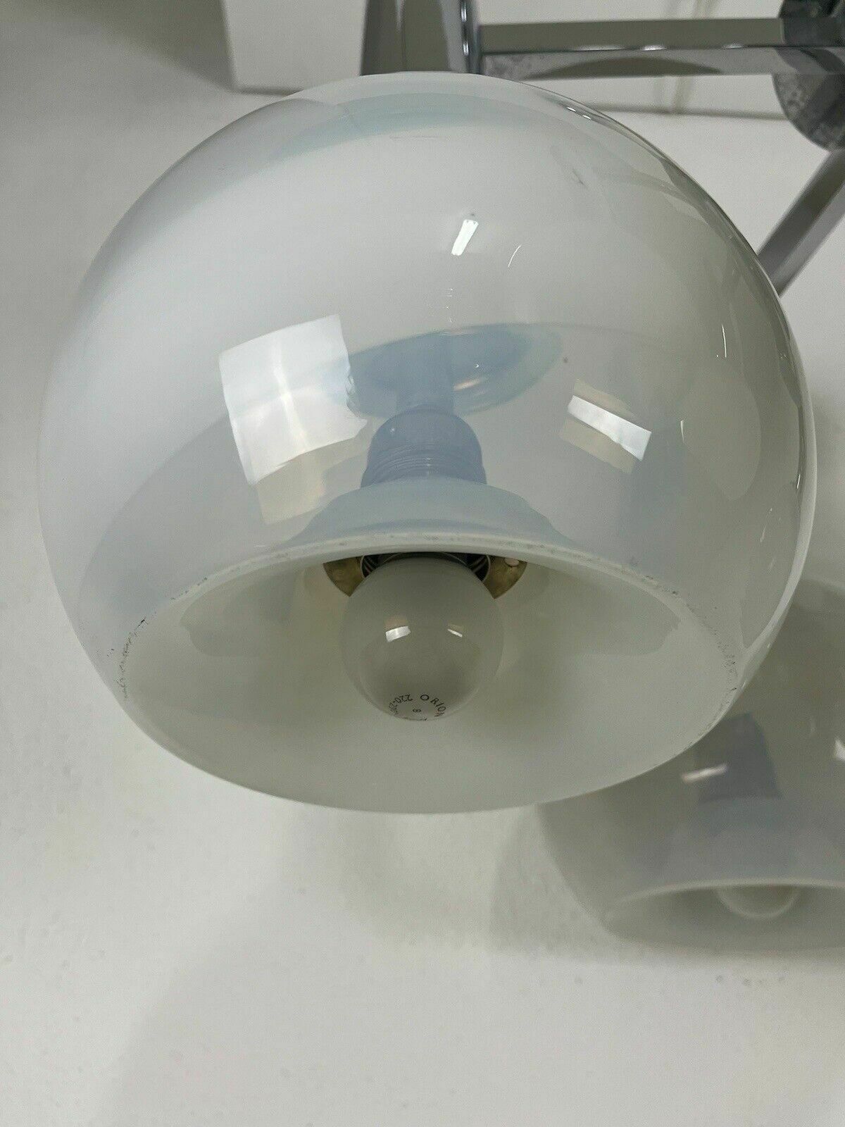 Lighting Murano Glass Steel Chandelier 5 Lights Poli Sotis 1960s Vintage Design photo