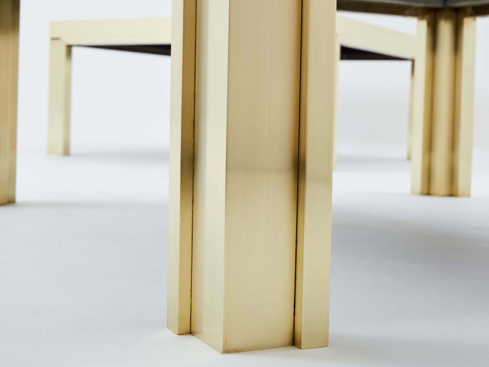 Giacomo Sinopoli Brushed Brass Stainless Steel Coffee Tables 1970s £15,192.22per Set photo furniture