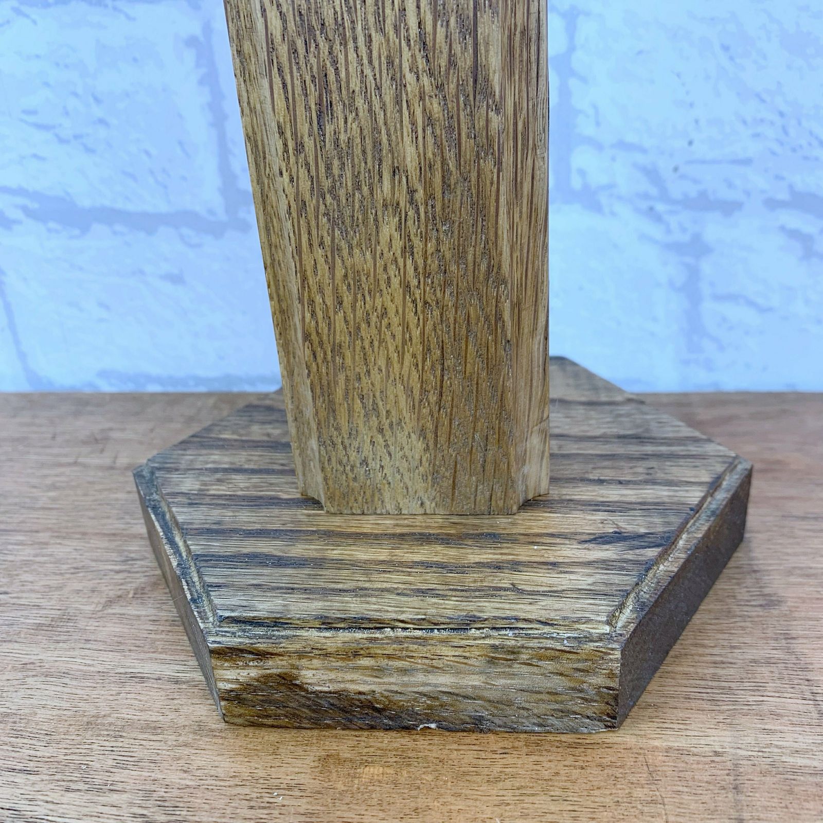 Vintage Wood Bankers Style Desk Lamp. photo vintage