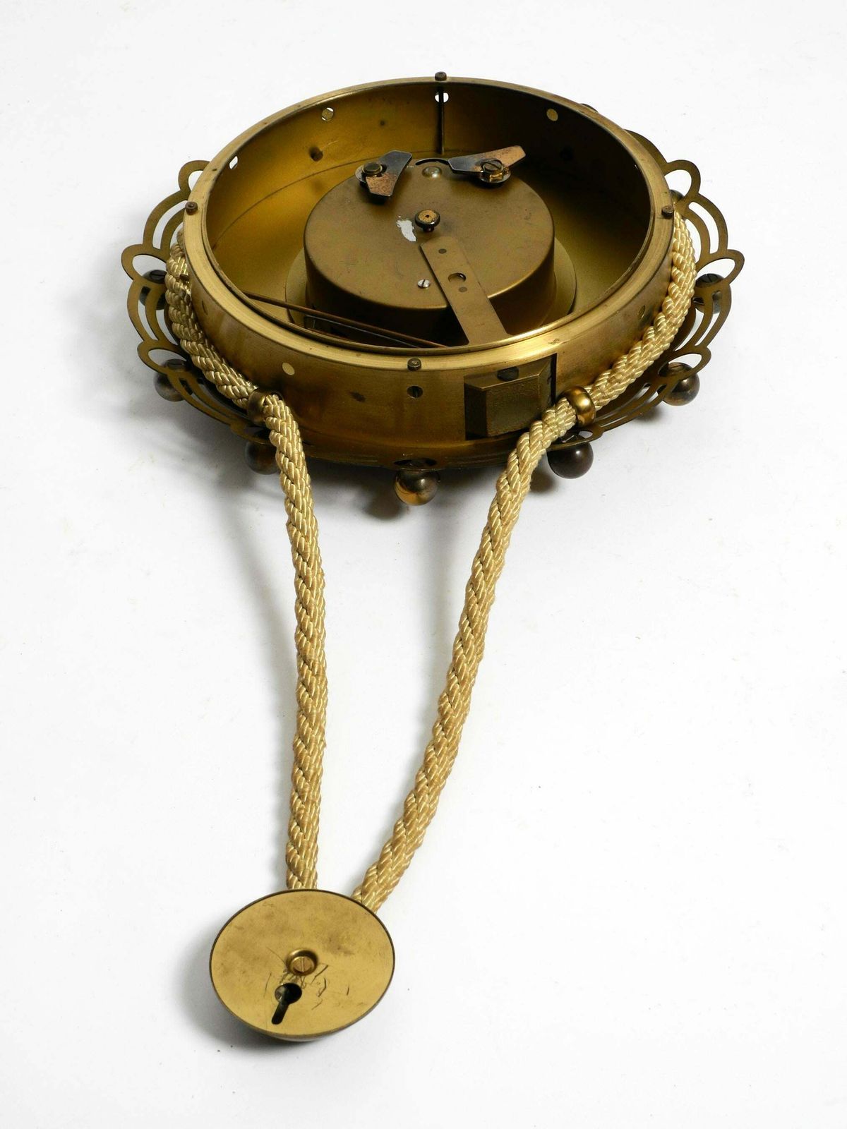 540.0 1950s Mechanical Atlanta Wall Clock With A 10 Day Movement And A Gong Strike photo